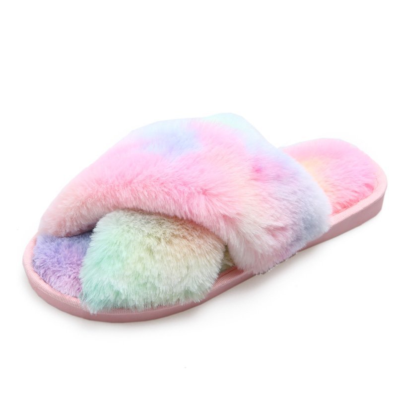 Fluffy Rainbow Slippers HEDGEHOARD