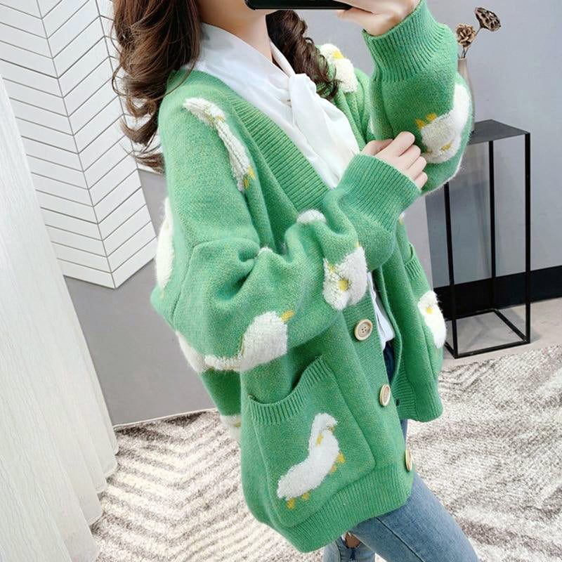 Fluffy Sheep Button Knit Cardigan