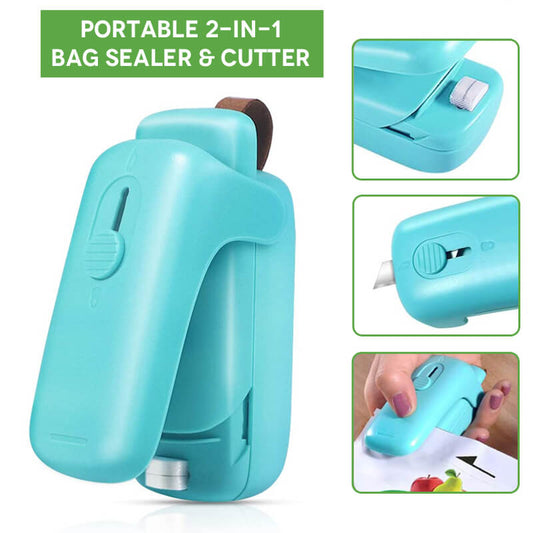 Portable 2-in-1 Bag Sealer & Cutter - Keep Your Food Fresh!