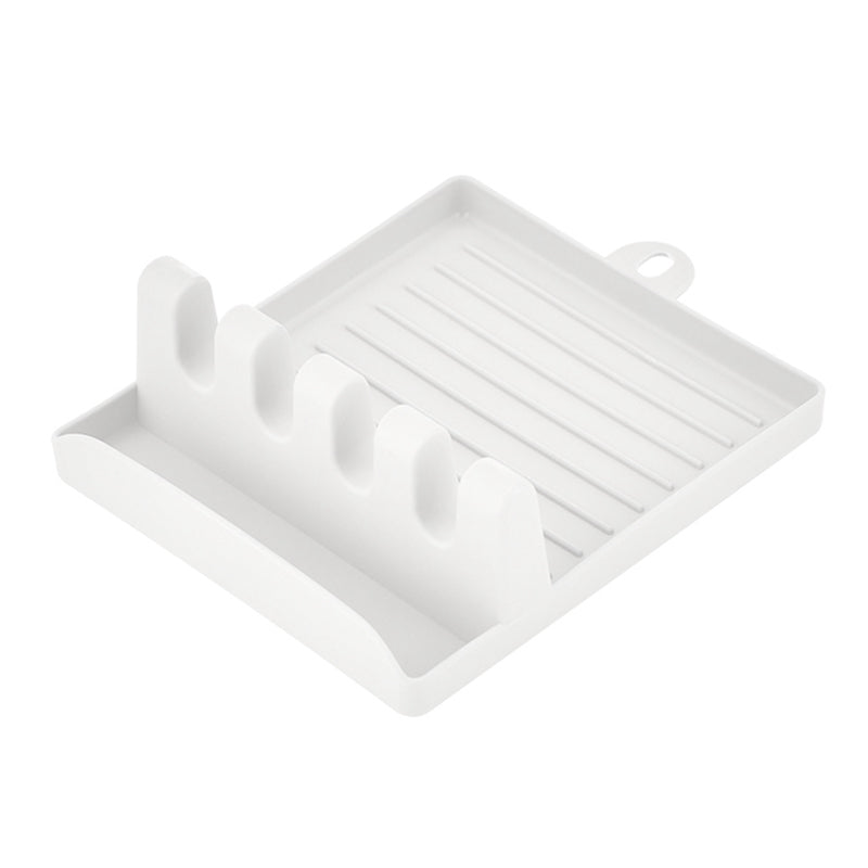 Green & White Plastic Multi-Functional Spatula Holder/Rest for Kitchen  Utensils